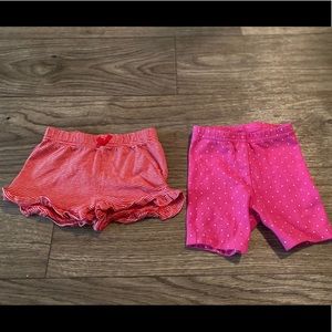 2 Pair Bundle  Baby Girl Shorts (12 M)